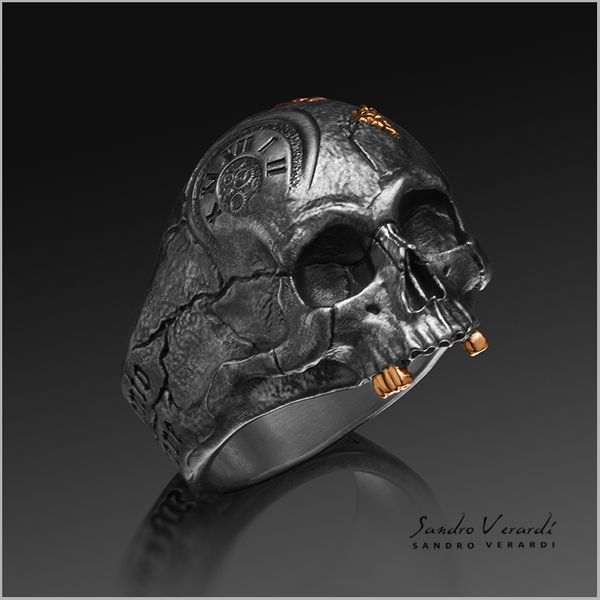 Silberring „Memento mori“